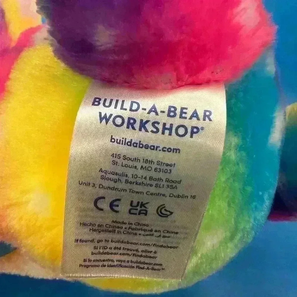 Build A Bear Neon Rainbow Unicorn Kitty Cat Kittycorn Plush BAB 16”